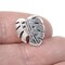 Silver Monstera Leaf Buttons TierraCast Leather Clasp + Shank Back 4/Pkg